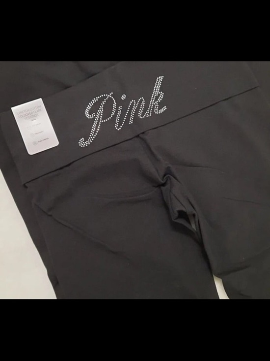 PINK Victoria's Secret Other - PINK Victoria's Secret Black Leggings with Rhinestone Script